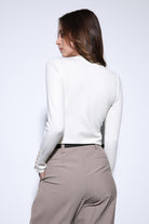 Antioch-Antioch Ekru Basic Kadın Triko Kazak-Kazak-4-Milagron.com