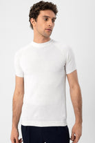 Ekru Bisiklet Yaka Triko T-Shirt - 2