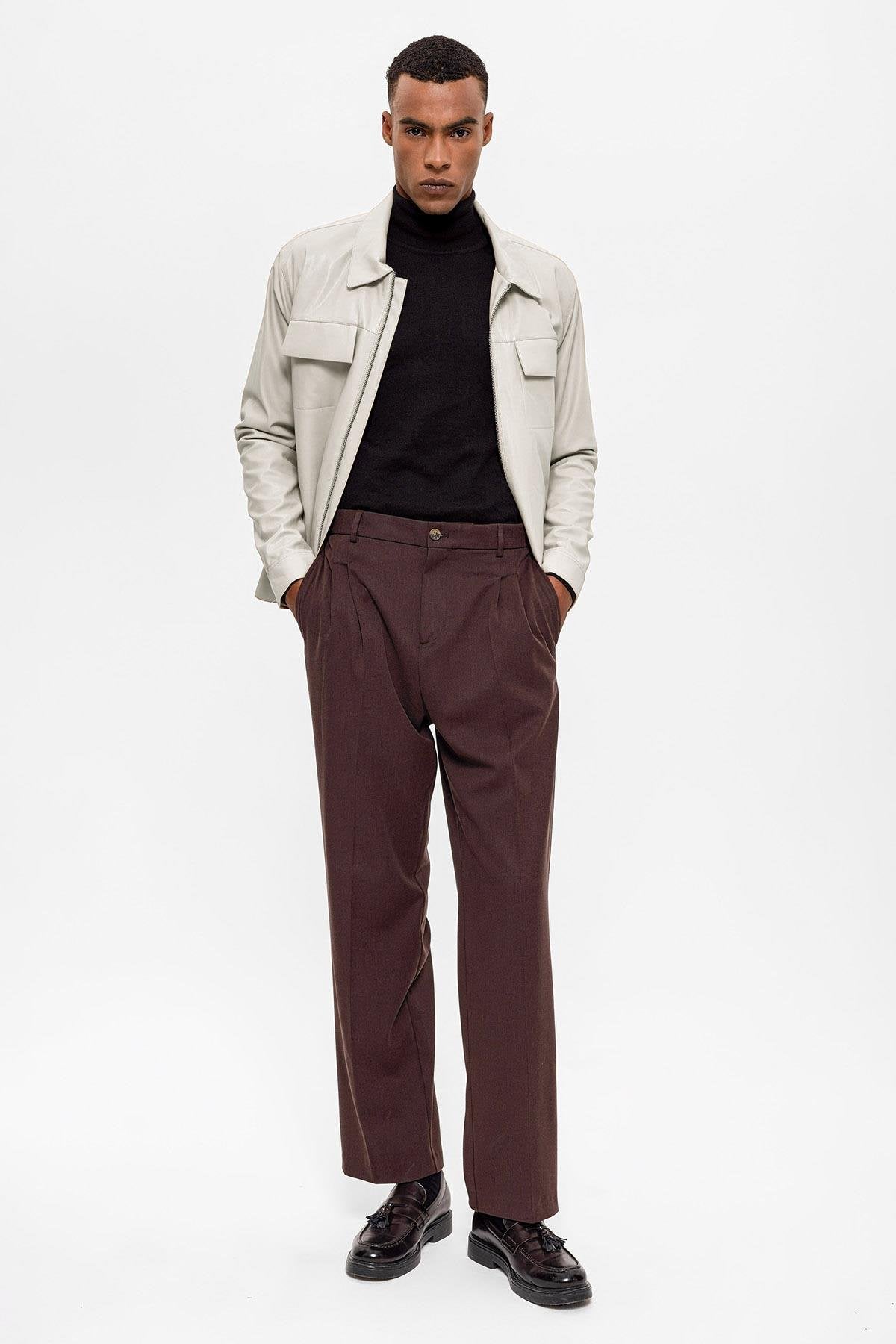 Antioch-Ekru Cep Detaylı Erkek Deri Ceket-Deri Mont-4-Milagron.com