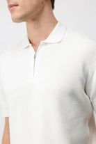 Antioch Ekru Comfort Slim Fermuarlı Erkek Triko T-Shirt