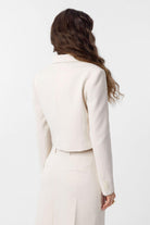Antioch-Ekru Crop Kadın Blazer Ceket-Blazer Ceket-6-Milagron.com