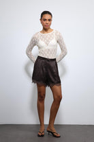 Antioch-Ekru Dantel Detaylı Transparan Bluz-Bluz-2-Milagron.com