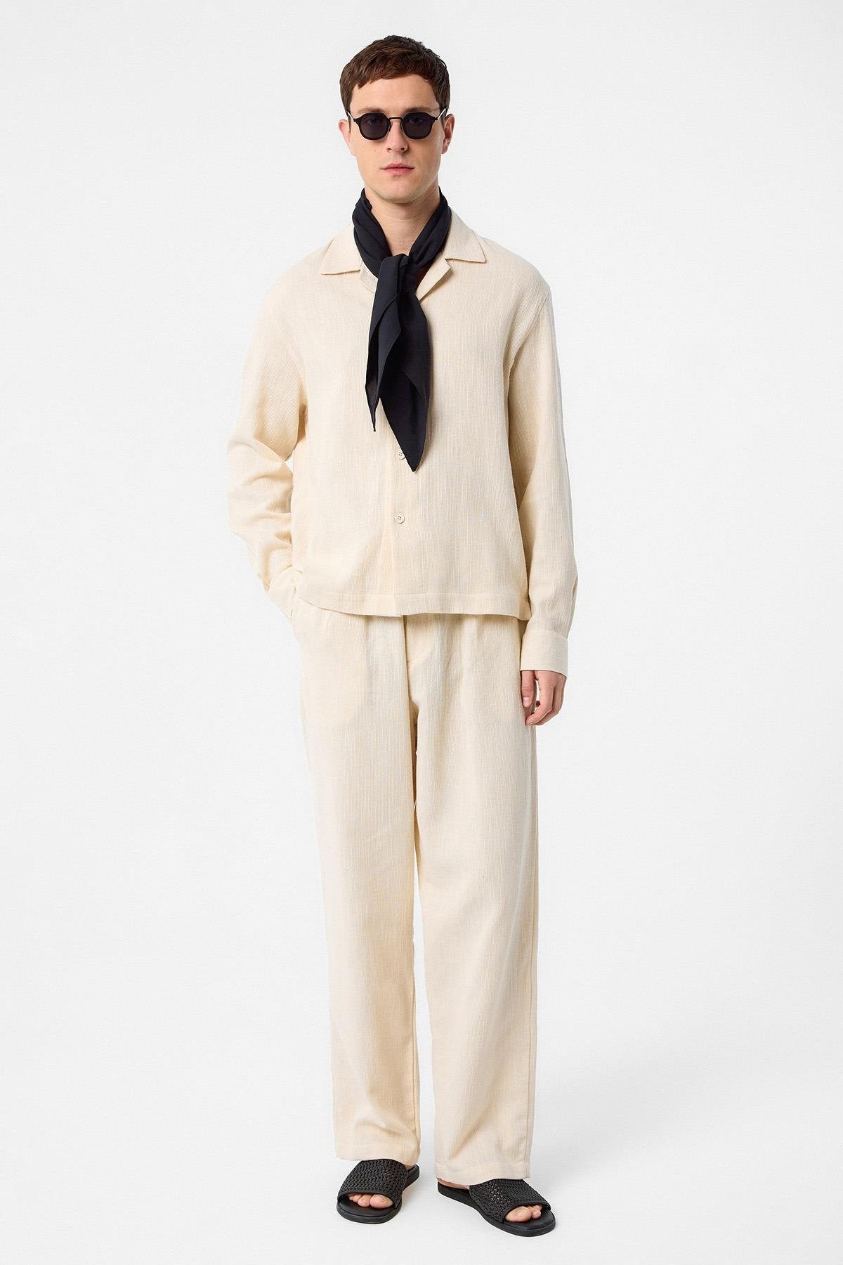 Antioch-Antioch Ekru Dokulu Erkek Gömlek-Gömlek-1-Milagron.com