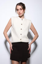 Antioch-Ekru Dokulu Kadın Triko Yelek-Yelek-2-Milagron.com