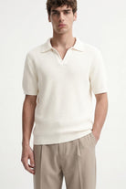Antioch Ekru Dokulu Polo Yaka Erkek T-Shirt