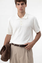Antioch Ekru Dokulu Polo Yaka Triko Erkek T-Shirt