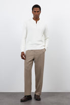 Antioch-Ekru Fermuarlı Erkek Triko Kazak-Kazak-2-Milagron.com