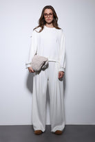 Antioch-Ekru Geniş Paça Relaxed Kadın Takım-Takım-1-Milagron.com