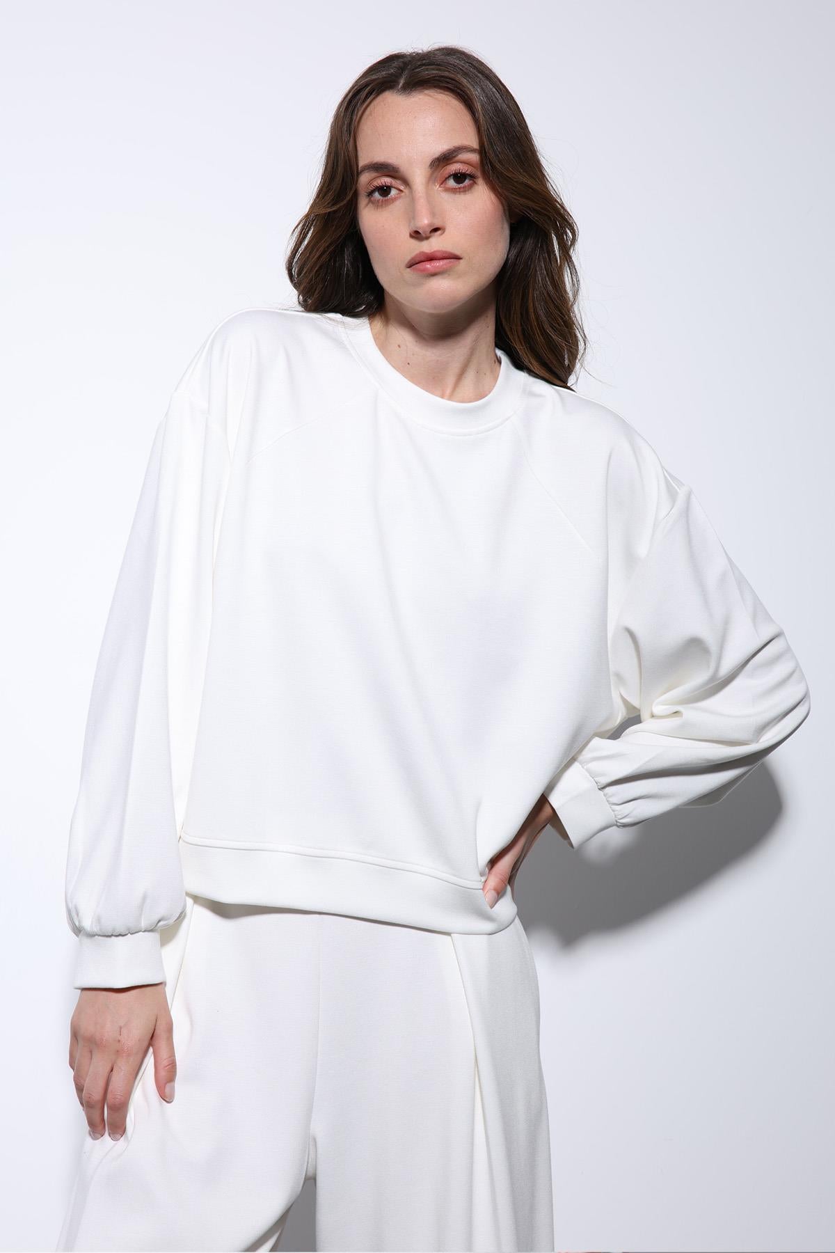 Antioch-Ekru Geniş Paça Relaxed Kadın Takım-Takım-6-Milagron.com