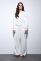 Antioch-Ekru Geniş Paça Relaxed Kadın Takım-Takım-7-Milagron.com