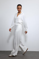 Antioch-Ekru Geniş Paça çizgili Eşofman Takım-Takım-2-Milagron.com