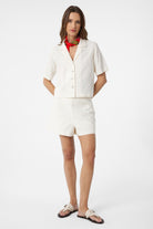 Antioch-Ekru Gömlek Şort Kadın Takım-Alt - Üst Takım-2-Milagron.com