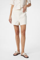 Antioch-Ekru Gömlek Şort Kadın Takım-Alt - Üst Takım-4-Milagron.com