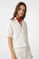 Antioch-Ekru Gömlek Şort Kadın Takım-Alt - Üst Takım-6-Milagron.com