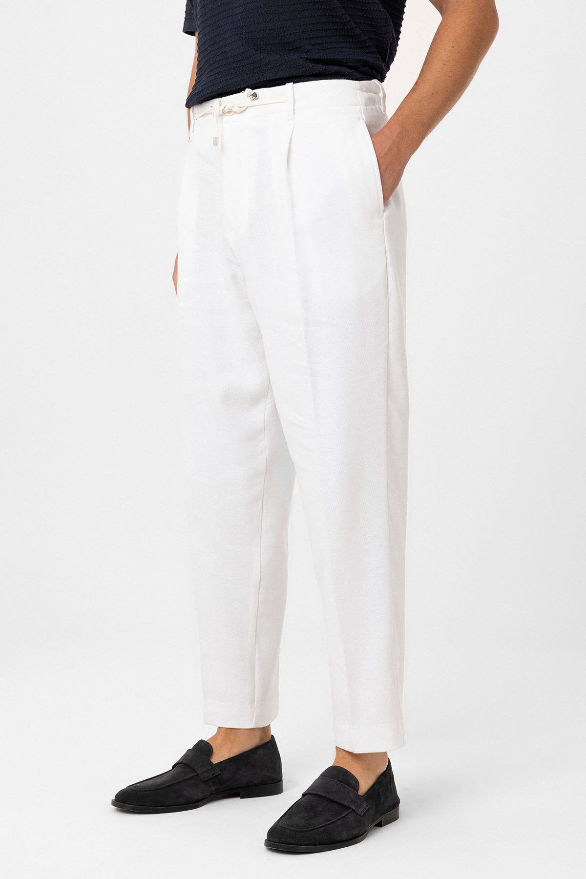 Antioch-Ekru Jogger Relaxed Fit Erkek Pantolon-Kumaş Pantolon-3-Milagron.com