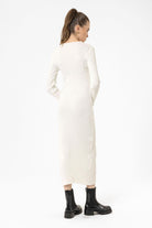 Antioch-Ekru Kadın Fitilli Midi Triko Elbise-Elbise-7-Milagron.com