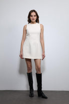 Antioch-Ekru Kadın Mini Elbise-Elbise-3-Milagron.com