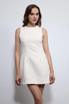 Antioch-Ekru Kadın Mini Elbise-Elbise-4-Milagron.com