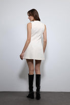 Antioch-Ekru Kadın Mini Elbise-Elbise-8-Milagron.com