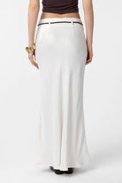 Antioch-Ekru Kemerli Saten Uzun Kadın Etek-Etek-4-Milagron.com