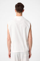 Antioch-Ekru Keten Karışımlı Kolsuz Erkek Gömlek-Gömlek-4-Milagron.com