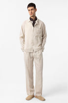 Antioch-Ekru Keten Karışımlı Relax Fit Erkek Gömlek-Gömlek-2-Milagron.com