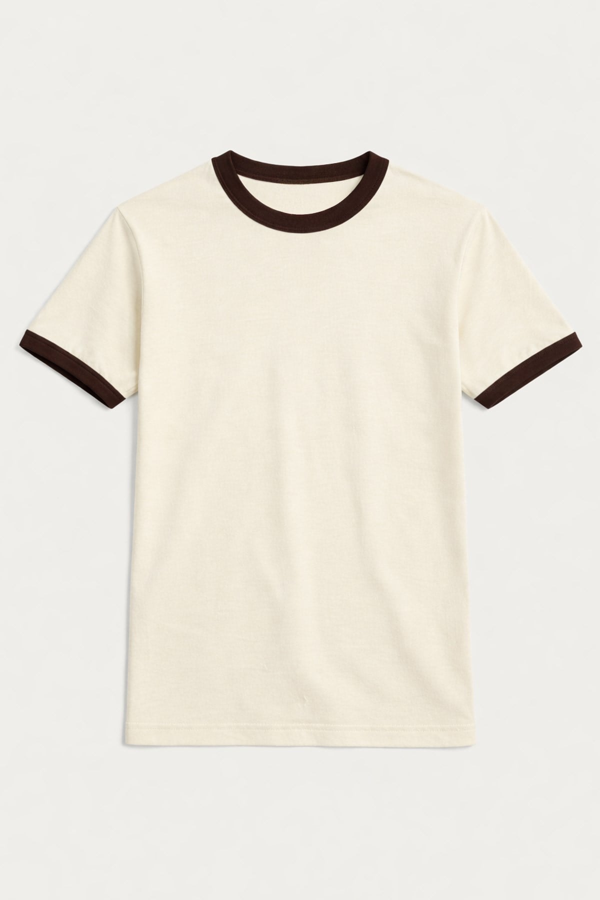 Antioch Ekru Kontrast Yaka Erkek T-Shirt