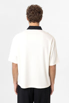 Antioch-Ekru Kontrast Yaka İnterlok Dokulu Erkek T Shirt-T-Shirt-5-Milagron.com