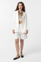 Antioch-Ekru Kruvaze Kadın Blazer Ceket-Blazer Ceket-2-Milagron.com