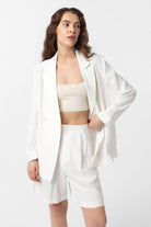 Antioch-Ekru Kruvaze Kadın Blazer Ceket-Blazer Ceket-4-Milagron.com