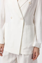 Antioch-Ekru Kruvaze Kadın Blazer Ceket-Blazer Ceket-5-Milagron.com