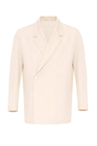 Antioch-Ekru Kruvaze Kapama Gizli Cep Erkek Blazer Ceket-Ceket-1-Milagron.com