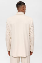 Antioch-Ekru Kruvaze Kapama Gizli Cep Erkek Blazer Ceket-Ceket-6-Milagron.com