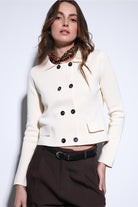 Antioch-Antioch Ekru Kruvaze Kapama Kadın Triko Hırka-Hırka-1-Milagron.com