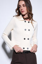 Antioch-Antioch Ekru Kruvaze Kapama Kadın Triko Hırka-Hırka-4-Milagron.com