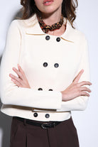 Antioch-Antioch Ekru Kruvaze Kapama Kadın Triko Hırka-Hırka-5-Milagron.com