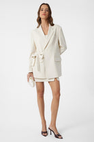 Antioch-Ekru Kuşaklı Kadın Blazer-Blazer Ceket-2-Milagron.com