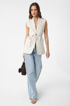 Antioch-Ekru Kuşaklı Kadın Yelek-Yelek-2-Milagron.com