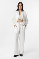 Antioch-Ekru Modal Kadın Gömlek Pantolon Takım-Alt - Üst Takım-2-Milagron.com