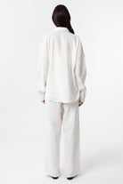 Antioch-Ekru Modal Kadın Gömlek Pantolon Takım-Alt - Üst Takım-5-Milagron.com