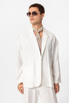 Antioch-Ekru Oversize Astarsız Erkek Blazer Ceket-Ceket-2-Milagron.com
