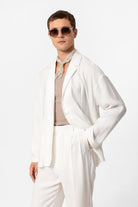 Antioch-Ekru Oversize Astarsız Erkek Blazer Ceket-Ceket-3-Milagron.com