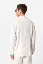 Antioch-Ekru Oversize Astarsız Erkek Blazer Ceket-Ceket-4-Milagron.com