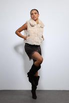 Antioch-Ekru Peluş Görünümlü Yelek-Yelek-1-Milagron.com