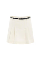 Antioch-Ekru Pileli Kadın Mini Etek-Etek-6-Milagron.com