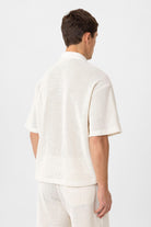 Antioch-Ekru Polo Yaka Dokulu Relaxed Erkek T Shirt-T-Shirts-4-Milagron.com