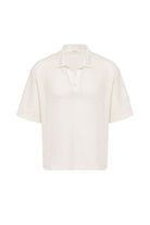 Antioch-Ekru Polo Yaka Dokulu Relaxed Erkek T Shirt-T-Shirts-5-Milagron.com