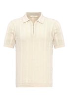 Antioch-Ekru Polo Yaka Fermuarlı Örme Erkek T Shirt-T-Shirts-7-Milagron.com
