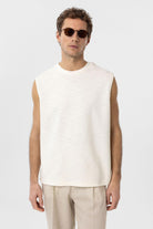 Antioch-Ekru Regular Fit Dokulu Erkek Kolsuz T Shirt-T-Shirts-1-Milagron.com