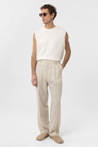 Antioch-Ekru Regular Fit Dokulu Erkek Kolsuz T Shirt-T-Shirts-3-Milagron.com